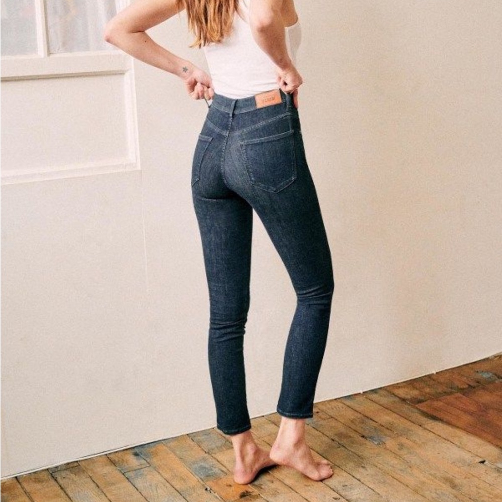 Sezane 7/8 slim indigo jean